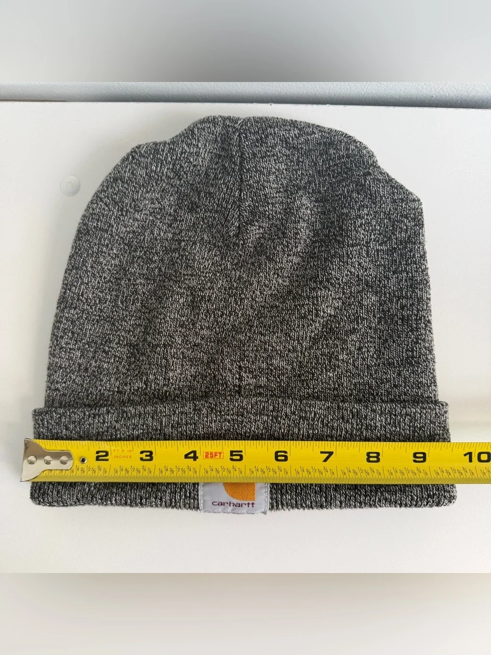 Carhartt Marled Gray Folded Cuff Beanie with Logo Patch one size